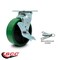 Service Caster 6 Inch Green Poly on Cast Iron Caster with Roller Bearing and Brake/Swivel Lock SCC-30CS620-PUR-GB-TLB-BSL - alternate 3